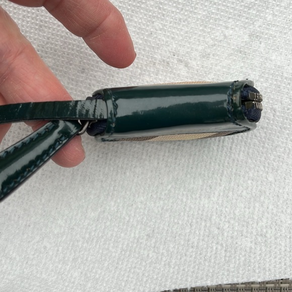 BURBERRY GREEN BROWN NOVA CHECK MINI COIN KEYCHAIN PURSE-RARE! - Picture 7 of 14